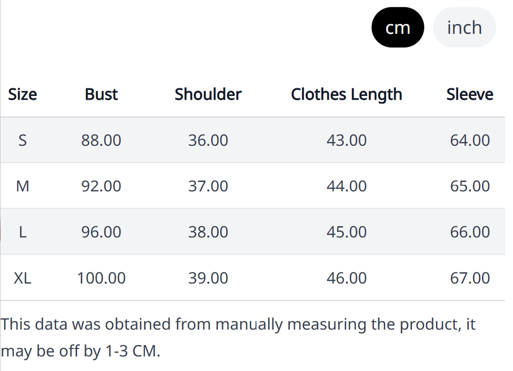 Size Chart