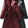Bordeaux Leather Trench