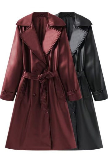 Bordeaux Leather Trench