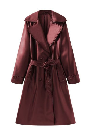 Bordeaux Leather Trench