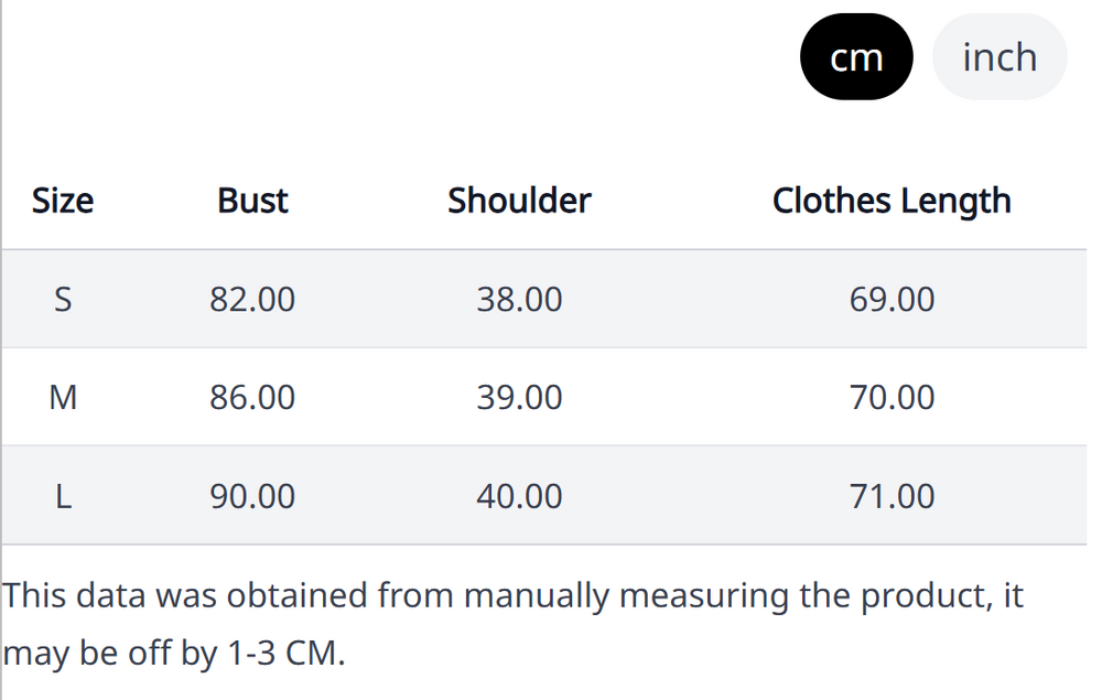 Size Chart