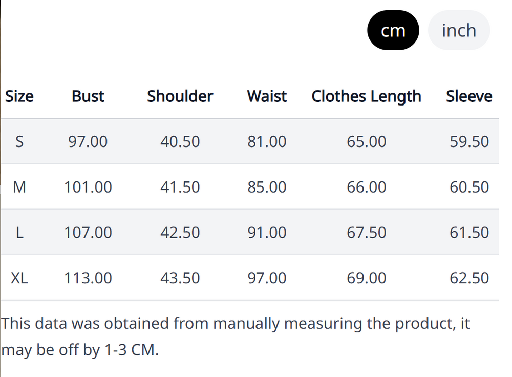 Size Chart