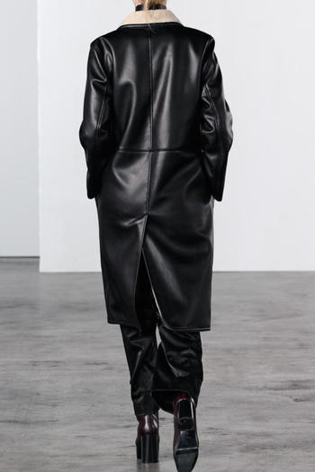 Noir Shearling Luxe Coat