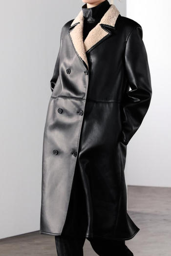 Noir Shearling Luxe Coat