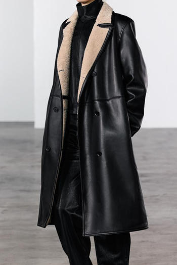 Noir Shearling Luxe Coat