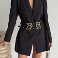 Noir Sculpt Belted Blazer