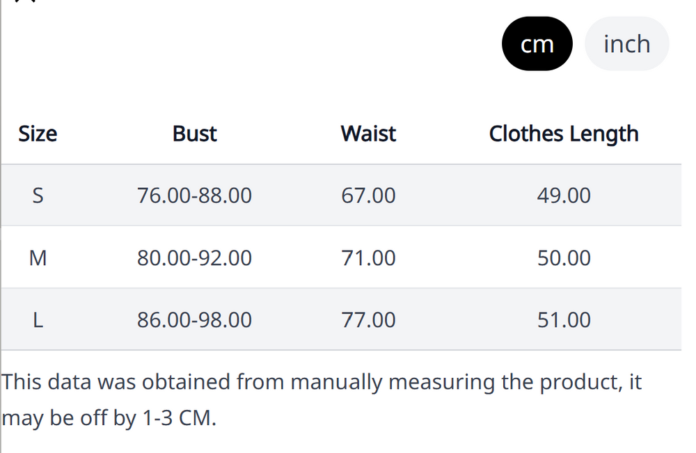 Size Chart