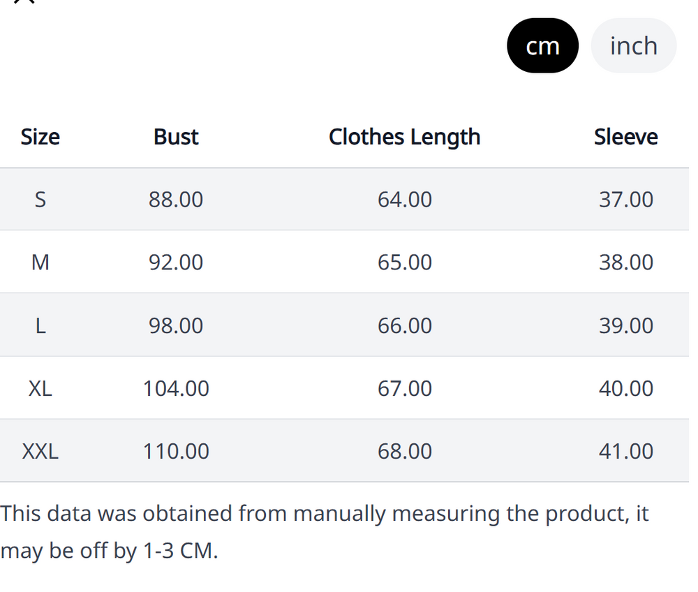 Size Chart