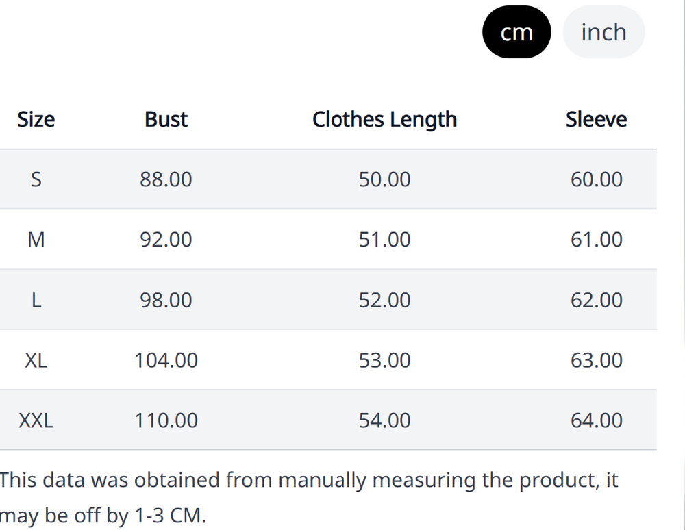 Size Chart