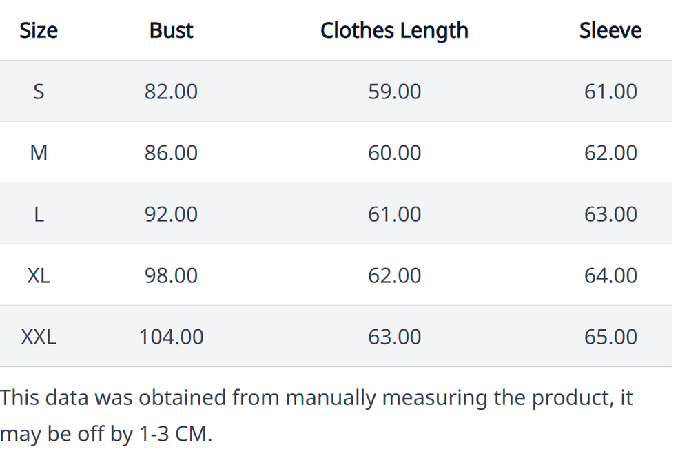 Size Chart
