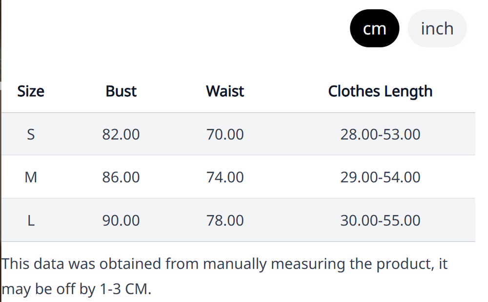 Size Chart
