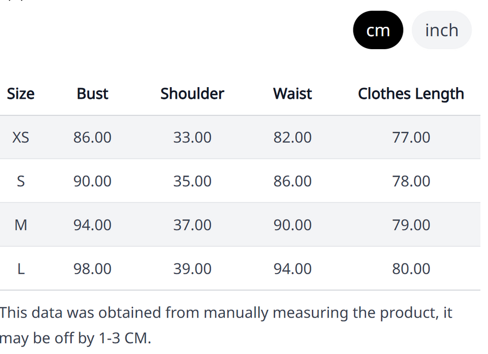 Size Chart