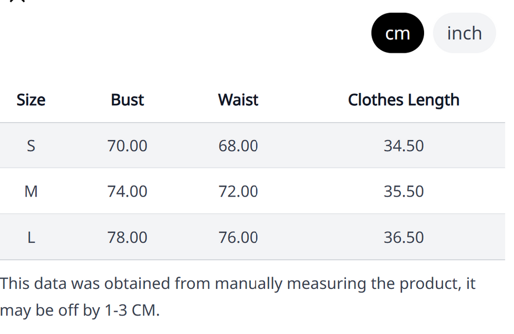 Size Chart