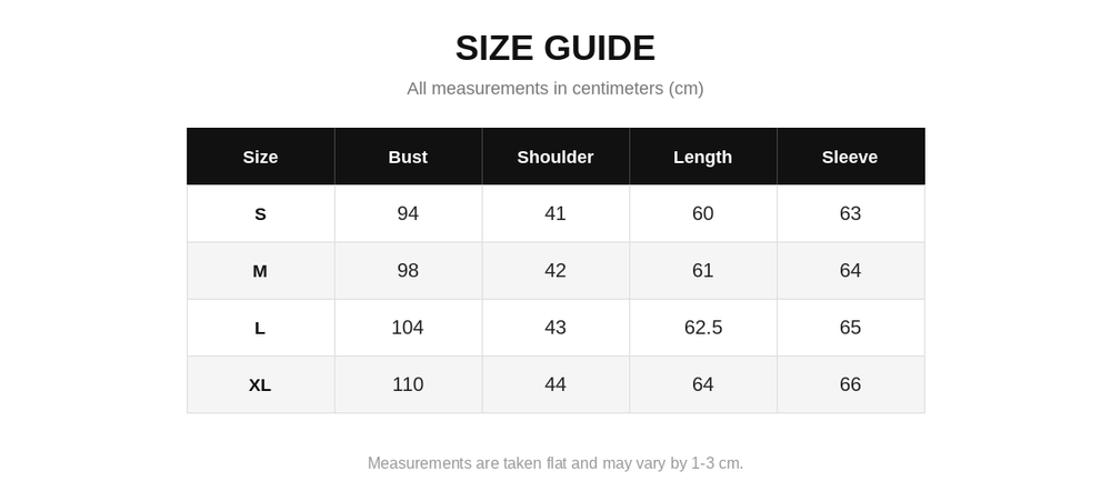 Size Chart