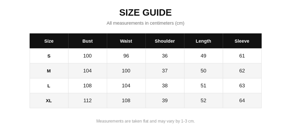 Size Chart