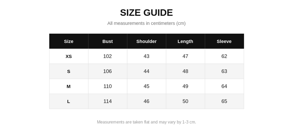 Size Chart