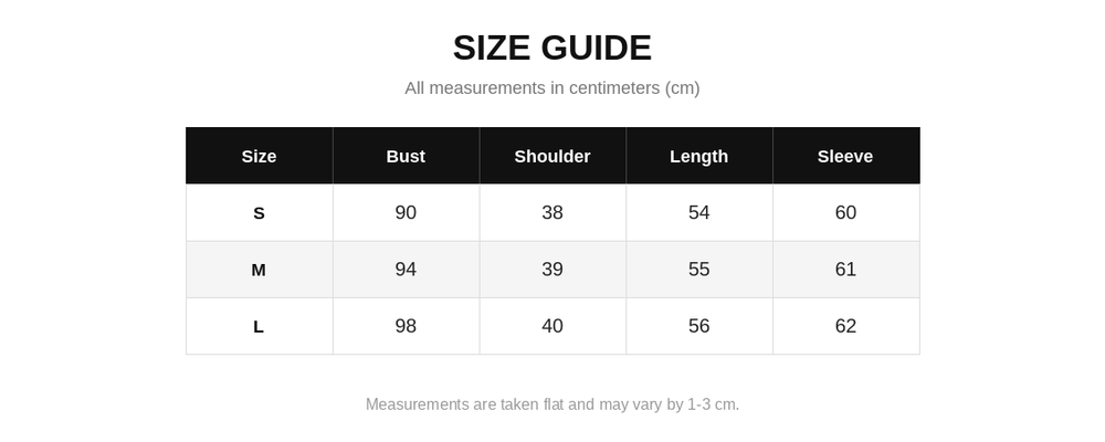 Size Chart