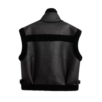 Noir Shearling Vest