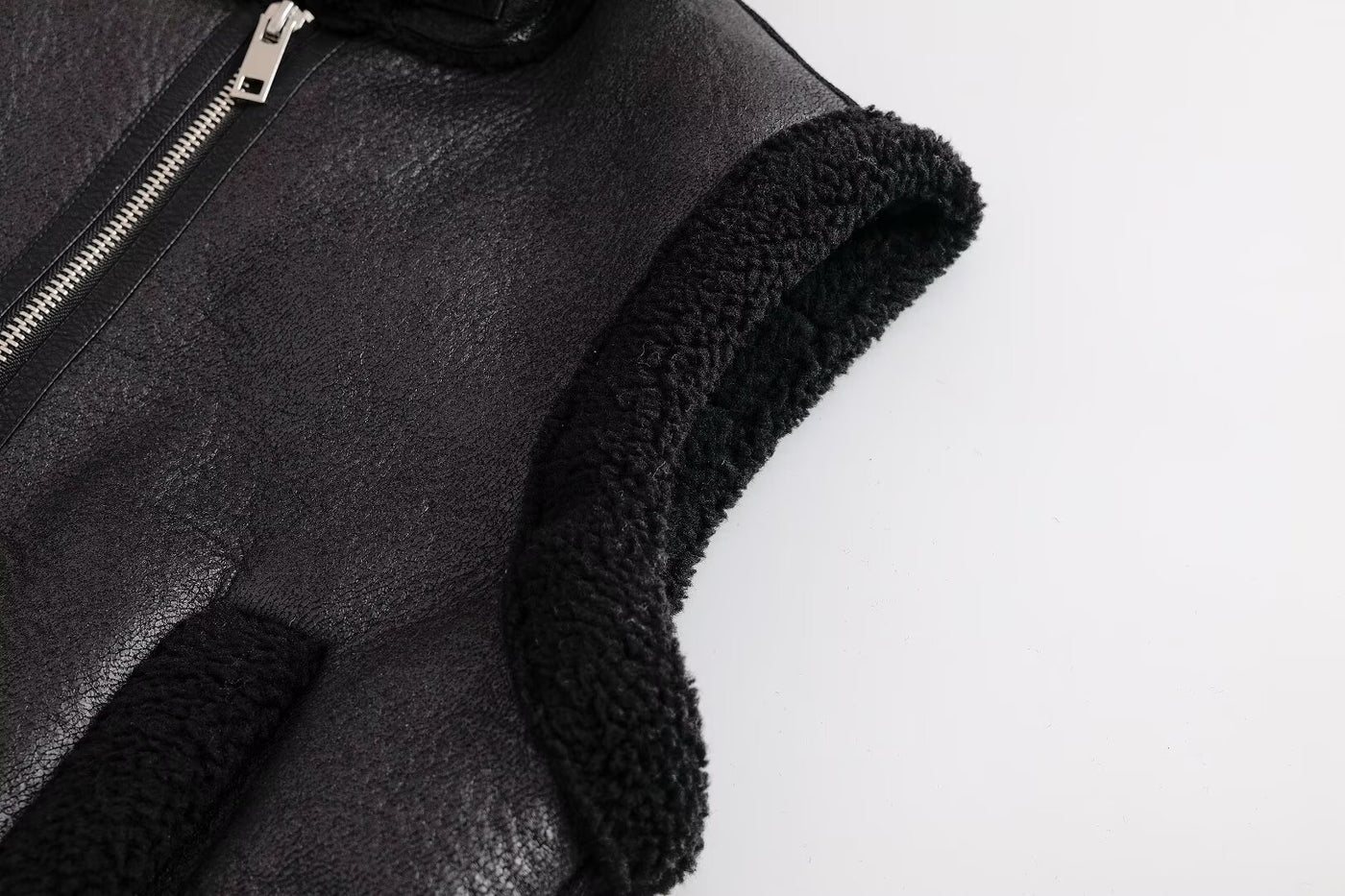 Noir Shearling Vest