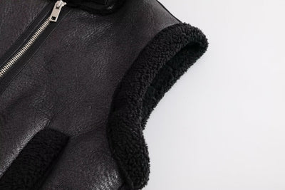 Noir Shearling Vest