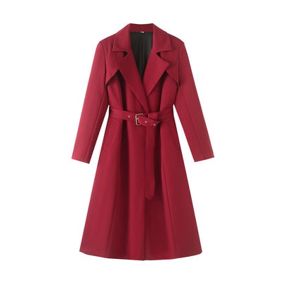 Crimson Elegance Trench