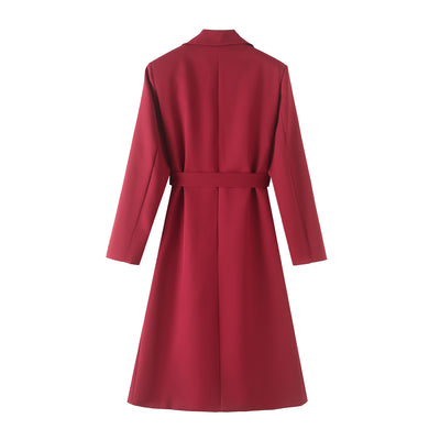 Crimson Elegance Trench