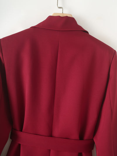 Crimson Elegance Trench
