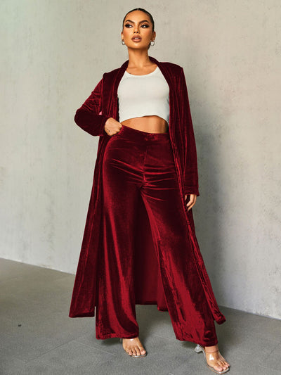 Noir Velvet Duster Set