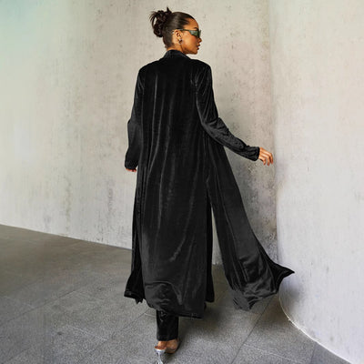Noir Velvet Duster Set