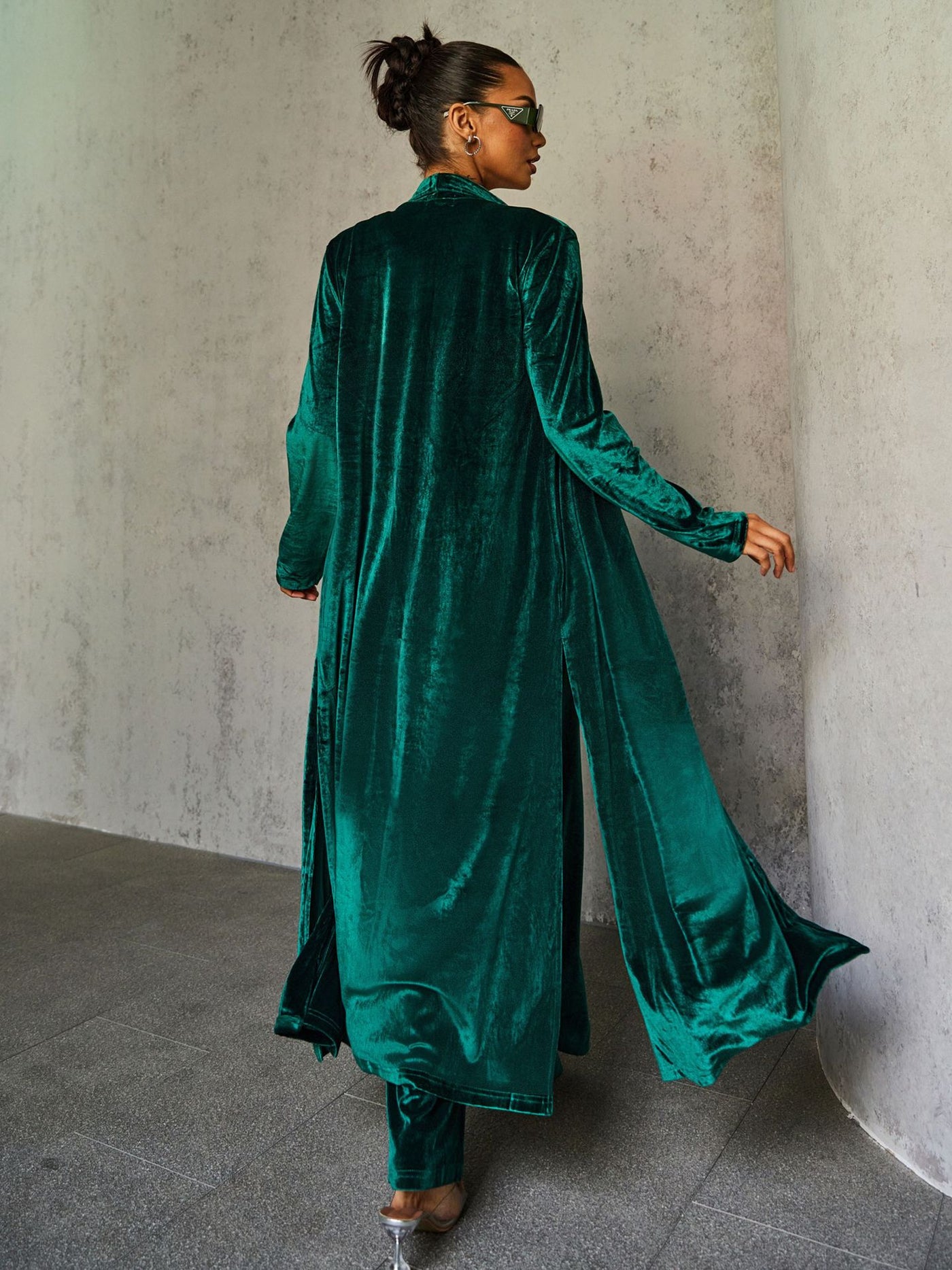 Noir Velvet Duster Set
