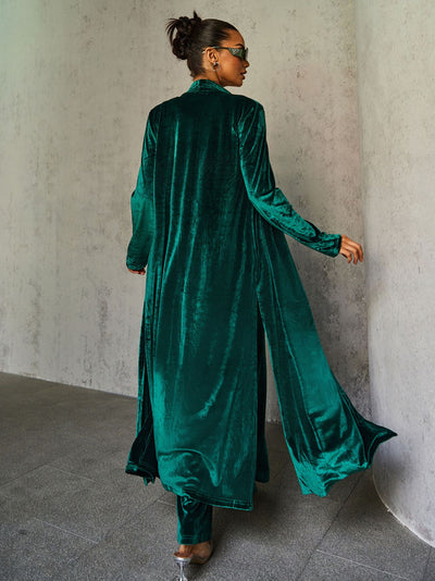 Noir Velvet Duster Set