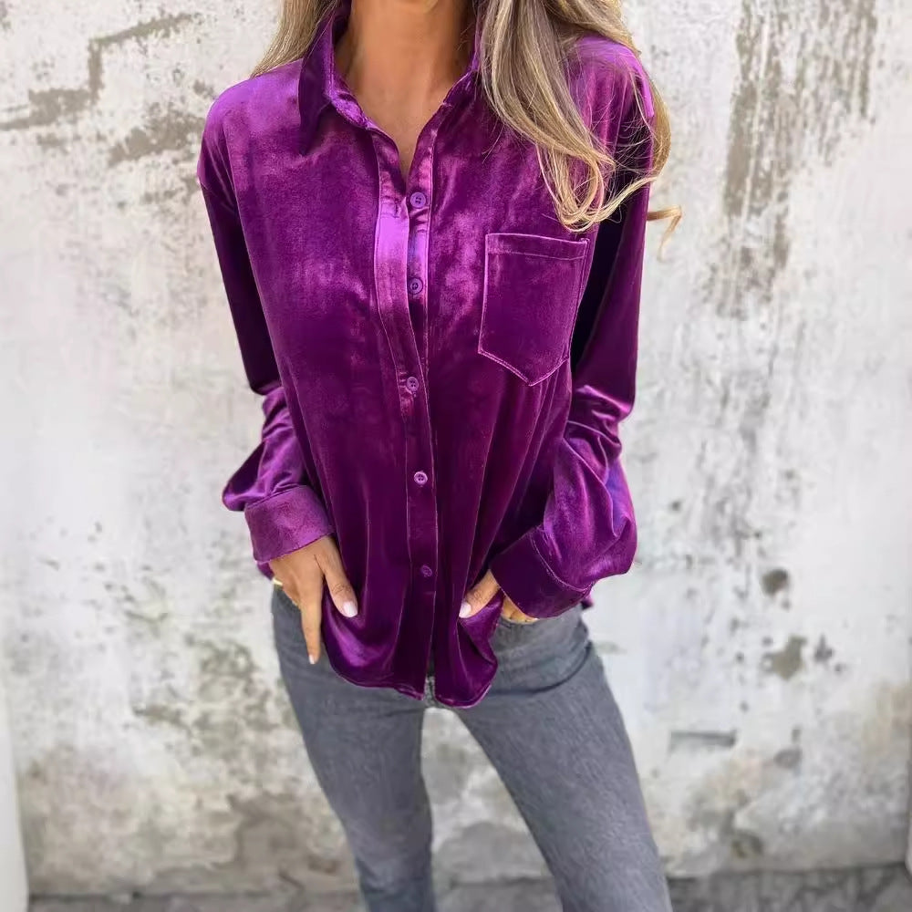 Wine Velvet Shirt