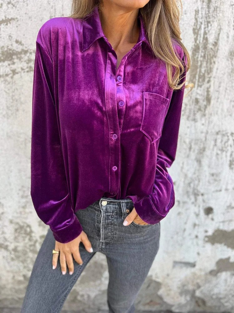 Wine Velvet Shirt