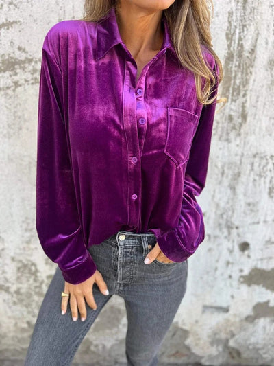 Wine Velvet Shirt