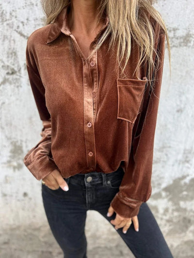 Wine Velvet Shirt