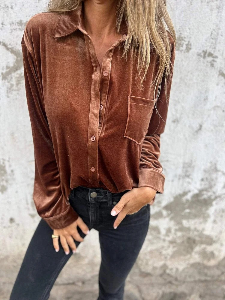 Wine Velvet Shirt
