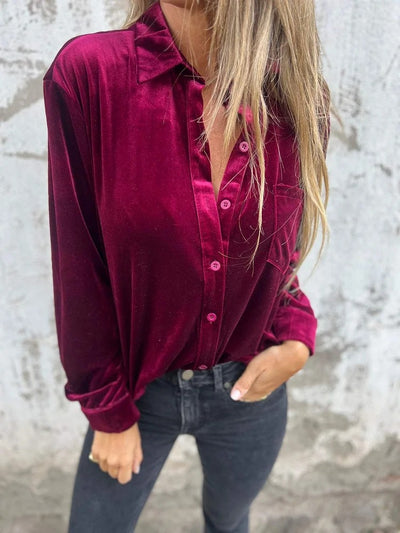 Wine Velvet Shirt