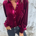 Wine Velvet Shirt