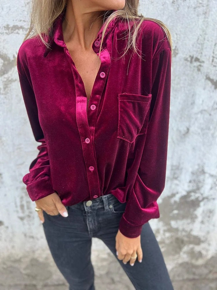 Wine Velvet Shirt