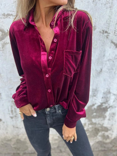 Wine Velvet Shirt