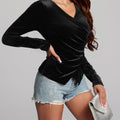 Ruby Wrap Velvet Top