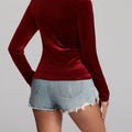Ruby Wrap Velvet Top