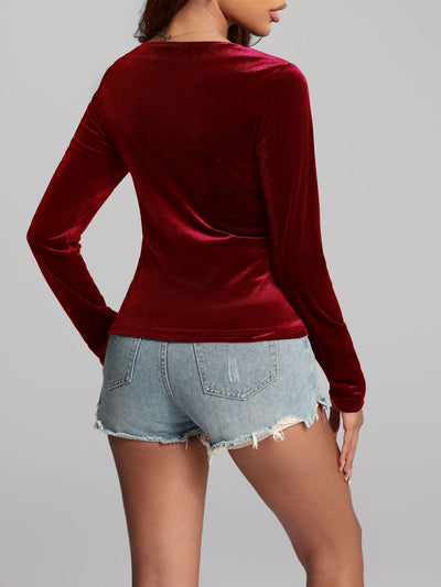 Ruby Wrap Velvet Top