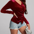 Ruby Wrap Velvet Top