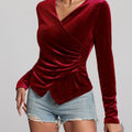 Ruby Wrap Velvet Top