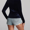 Ruby Wrap Velvet Top