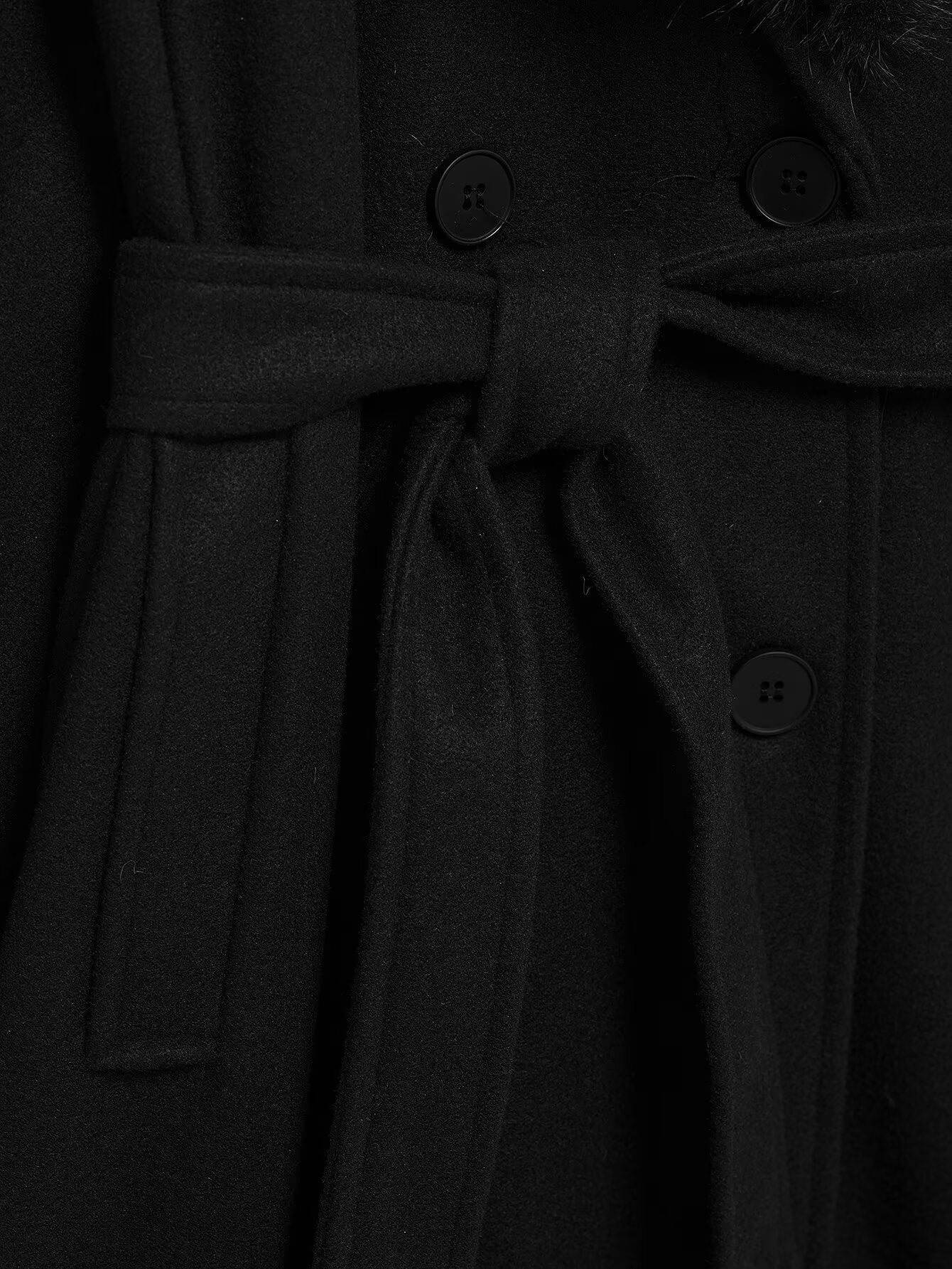 Cream Fur Collar Coat