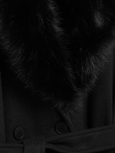 Cream Fur Collar Coat