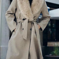 Cream Fur Collar Coat