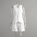 Vanilla Sand Linen Vest Set